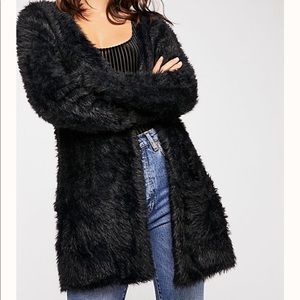 Free People Faux Fur Cardigan